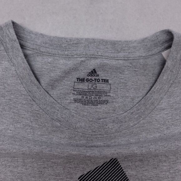 Adidas Casual Short Sleeve Graphic T-Shirt Adult Mens Size Large L Gray - Picture 2 of 9